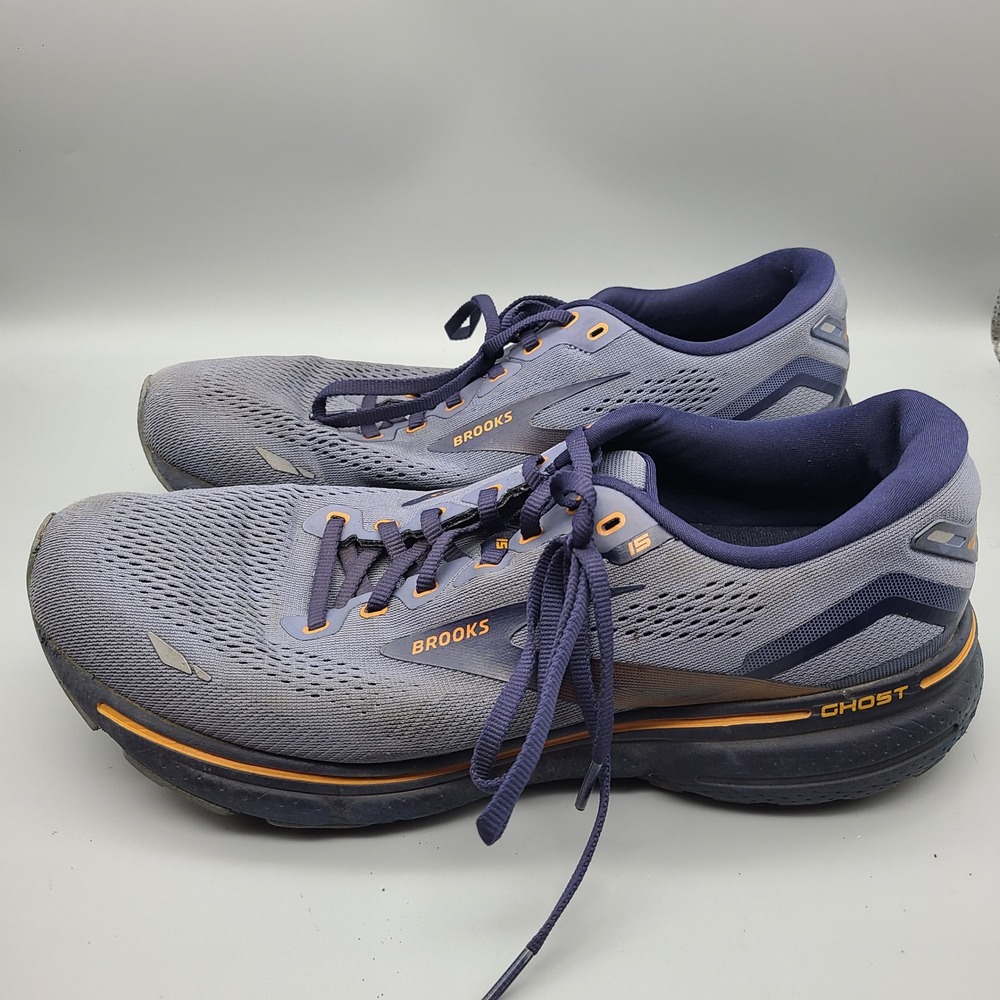 Brooks Ghost 15 Mens Running Shoes Blue Orange 1103931D025 Size 11.5 D